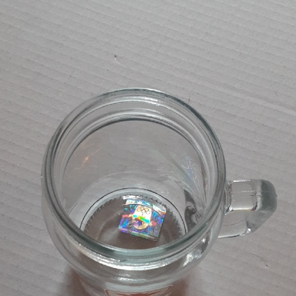 Olympic Glass Mug with Handle - Red Maple Leaf & Rings Design - Picture 6 of 9